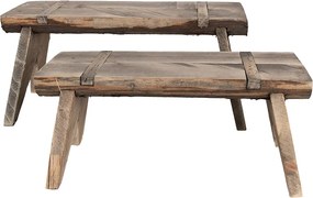Banca de exterior, natur, din lemn masiv, 44x18x20 cm Brody