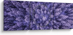 Tablou cu copacii înzăpeziți (cu ceas) (90x30 cm)