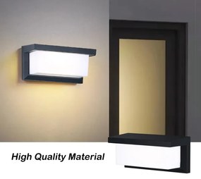 Aplică LED de exterior cu senzor Brilagi BRICKY LED/12W/230V negru IP54