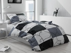 Lenjerie de pat bumbac Sah gri Dimensiune lenjerie de pat: 70 x 90 cm | 140 x 220 cm