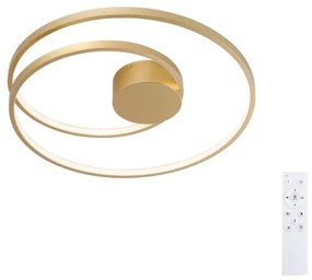 Brilagi - Plafonieră LED dimabilă TWISTER, LED/48W/230V, Ø 50 cm, auriu +telecomandă