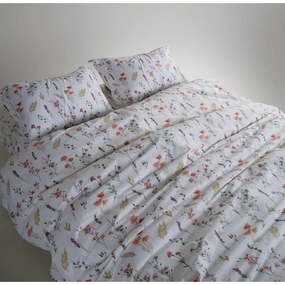 Lenjerie de pat albă din bumbac ranforcé pentru pat dublu, extinsă 240x220 cm Floral Dance Autumn – Mila Home Luxury