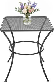 Outsunny Masuta pentru Gradina din Otel cu Blat Perforat, Masuta Patrata pentru Exterior 45x45x50 cm, Negru | AOSOM RO