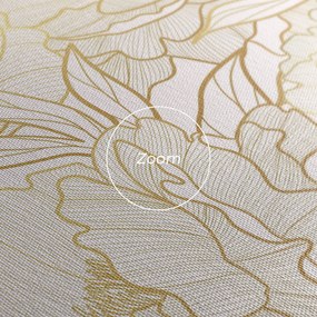 Tablou Canvas, 100x200cm, Dormitor si Living, Flori, Bujori, Golden Peony