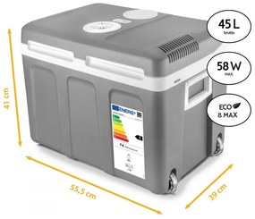 Lada frigorifica electrica First Austria FA-5170-2-USB, 58W, 40 L, Clasa F, 240/12V, USB, Organizare interna, Gri/Alb