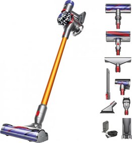 Aspirator vertical Dyson V8 Absolute SV25 476547-01, 115AW, 0,54 l, 3 moduri, Fara pierderi de putere, Golire igienica, Filtrare complet etansa, Argintiu/Portocaliu