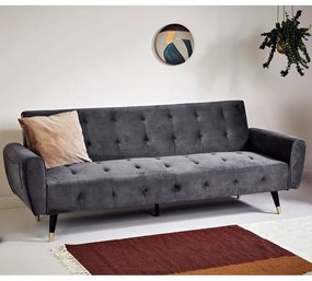 Canapea Glamour 219x84x81 cm Rabatabila Dark Grey