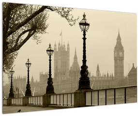 Tablou - Londra în ceață, Anglia (90x60 cm)