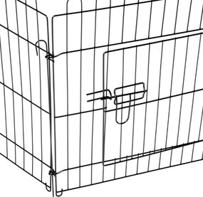 PawHut Țarc pentru Animale Mici, Cușcă Modulară din Oțel pentru Câini, Pisici, Pui, 158x61 cm, Negru | Aosom Romania