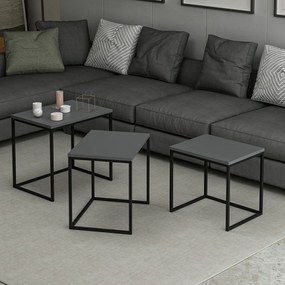 Masuta de cafea set (3 bucăți) Evia - Anthracite