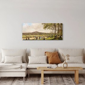 Tablou - French 19th Century, Race Course at Longchamps, reproducere (120x50 cm)