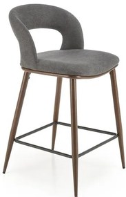 Scaun de bar tapitat H114 gri/nuc