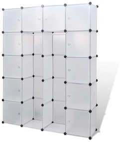 240500 vidaXL Dulap modular cu 14 compartimente alb 37 x 146 x 180,5 cm