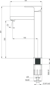 Anemon Black baterie de lavoar inalta finisaj negru BBZN21K