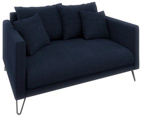 Canapea albastru-închis cu tapițerie din chenille 140 cm Freya – Ropez