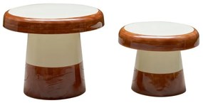 Set 2 masute de cafea din metal, "Shiitake"