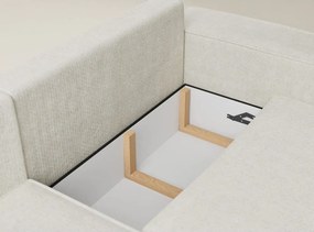 Colțar crem extensibil/cu spațiu de depozitare cu tapițerie din chenille (cu colț pe partea stângă/în formă de ”L”) Tonga – Maison de Rêve