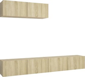 vidaXL Dulapuri TV, 3 buc., stejar sonoma, lemn prelucrat