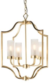 Endon 81914 - Candelabru EDREA suspendat pe lanț, 4xE14/6W/230V, alamă