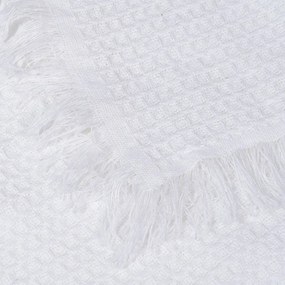 Cuvertură albă din bumbac reciclat 260x280 cm Honeycomb – Ixia