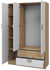 Mobilier cameră studenți Monella VI (stejar deschis + alb) . 1104469