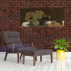 Tablou - Henri Fantin-Latour, Still Life with Grapes and a Carnation, reproducere (120x50 cm)