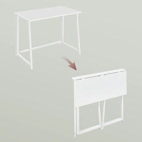 Set pentru birou – birou pliabil ZARIMO 80×40 cm, alb + scaun de birou AVOLA VELVET albastru deschis