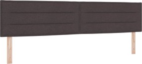 vidaXL Tăblie LED cu benzi LED Manual Maro închis 200 cm țesătură