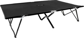 vidaXL Șezlong pliabil pentru 2 persoane, negru, oțel