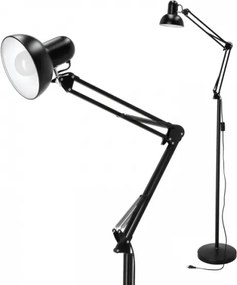 Lampadar flexibil AURIQ 1xE27/60W/230V 184 cm negru