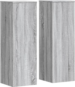 vidaXL Suporturi plante 2 buc. gri sonoma 33x33x100cm lemn prelucrat