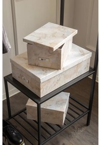 Cutii de depozitare bej 3 buc. din carton, cu capac, decorative 31x47x15,5 cm Inge Paper Laminate – Bigso