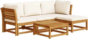 vidaXL Set mobilier de grădină cu perne, 5 buc., lemn masiv acacia