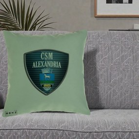 Perna Personalizata CSM Alexandria Fotbal, 40x40 cm, Verde, Husa Detasabila, Perna Inclusa, BEKZ®