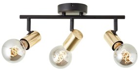 Brilliant - Plafonieră cu 3 spoturi KERRY 3xE27/40W/230V negru/alamă