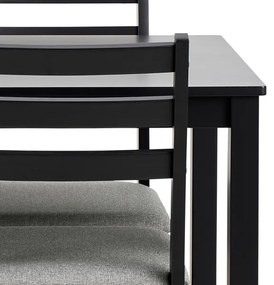 Set de masă de sufragerie și 4 scaune EMILY negru