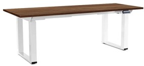 Masă înălțime reglabilă OfficeTech Strong 200 x 80 cm, picioare albe, stejar silverjack