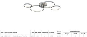 Lustra LED aplicata design modern Solexa 30W 2004-4CC SRT