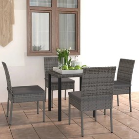 3065700 vidaXL Set mobilier de grădină, 5 piese, gri, poliratan