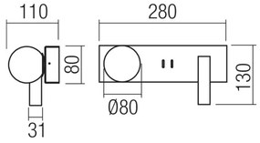 Redo NORMA 01-4662 - Aplică de perete LED, 5W/230V + LED 3W, CRI90, USB, bronz
