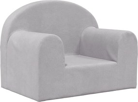 vidaXL Canapea pentru copii, gri deschis, pluș moale