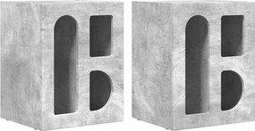 vidaXL Noptieră 2 pcs Gri din beton 40 x 35 x 50 cm Lemn compozit