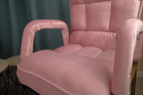 Fotoliu cu suport pentru picioare Pink Elegance