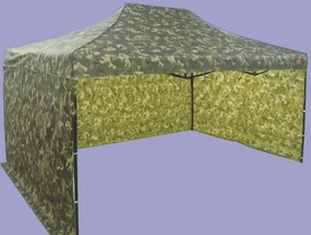 Pavilion de grădină  3x4,5m – din oțel, 2 pereţi laterali, Bej
