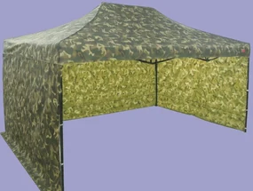Pavilion de grădină  3x4,5m – din oțel, Fără pereţi laterali, Bej