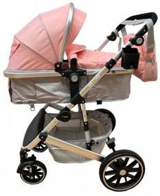 Carucior cu cos de cumparaturi 2 în 1 transformabil, confortabil și versatil 0-36 luni - CPC-38-roz