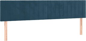 vidaXL Tăblii de pat, albastru închis, 200x5x78/88 cm, catifea