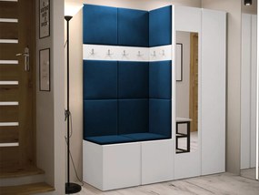 Mobilier hol Tovenaz XII (Alb + albastru) (cu oglindă). 1104805