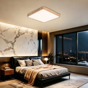 BRILAGI - Lampă LED dimabilă WOODLINE SQUARE LED/80W/230V stejar 60x60 cm + telecomandă