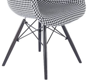 Fotoliu, textil cu model/lemn masiv, AMPER